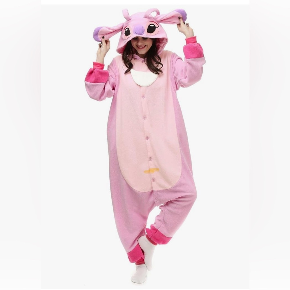 Pink Cartoon Character Onesie Pajamas